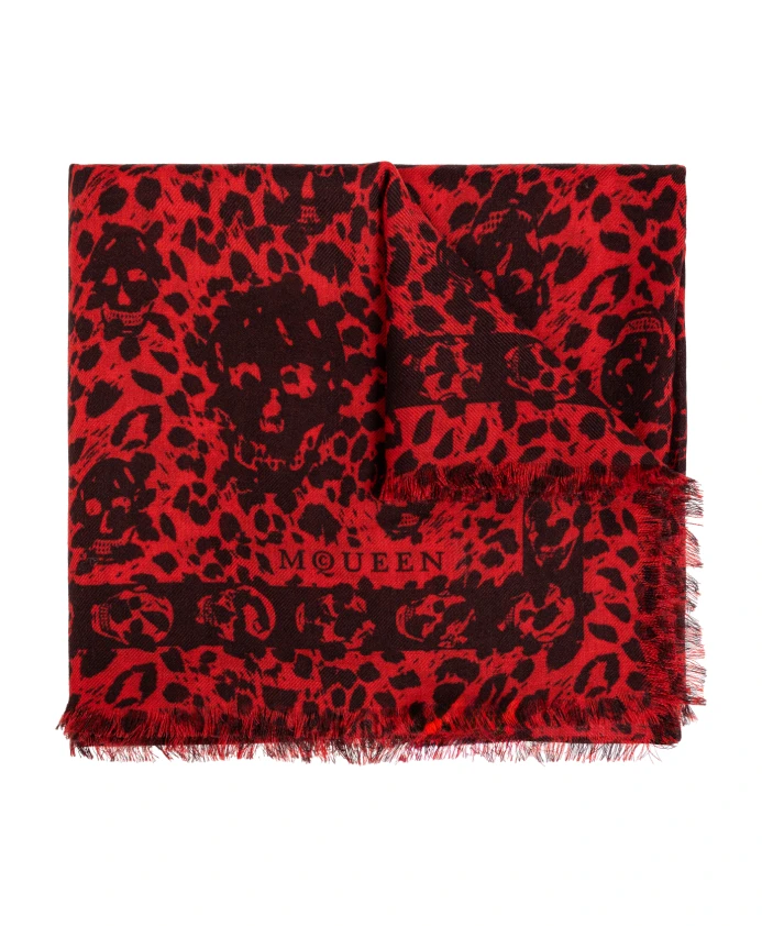 

Шерстяной шарф Alexander Mcqueen, красный