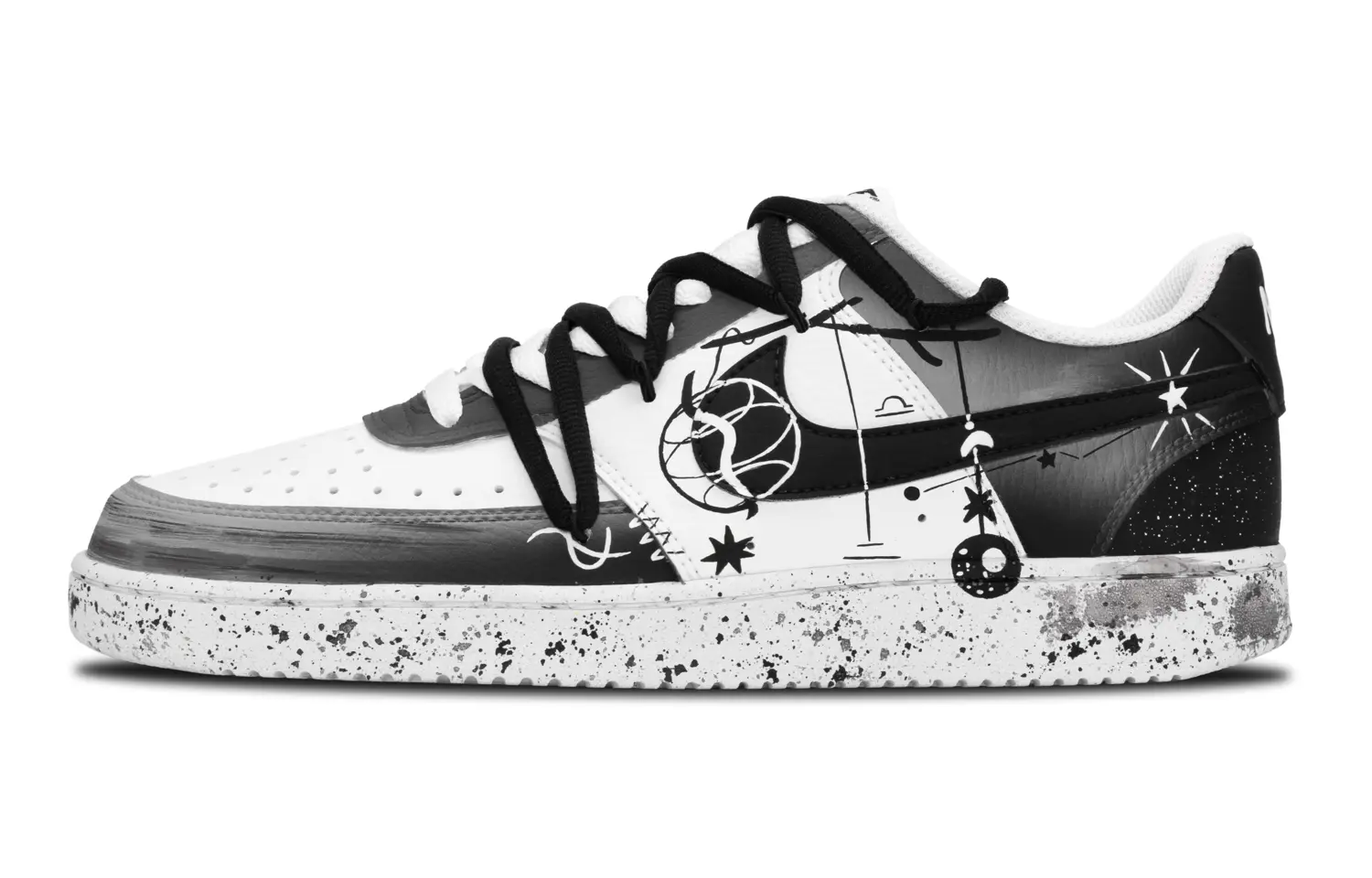 

Nike Дышащие низкие кроссовки для скейтбординга Court Vision 1, мужские, черно-белые