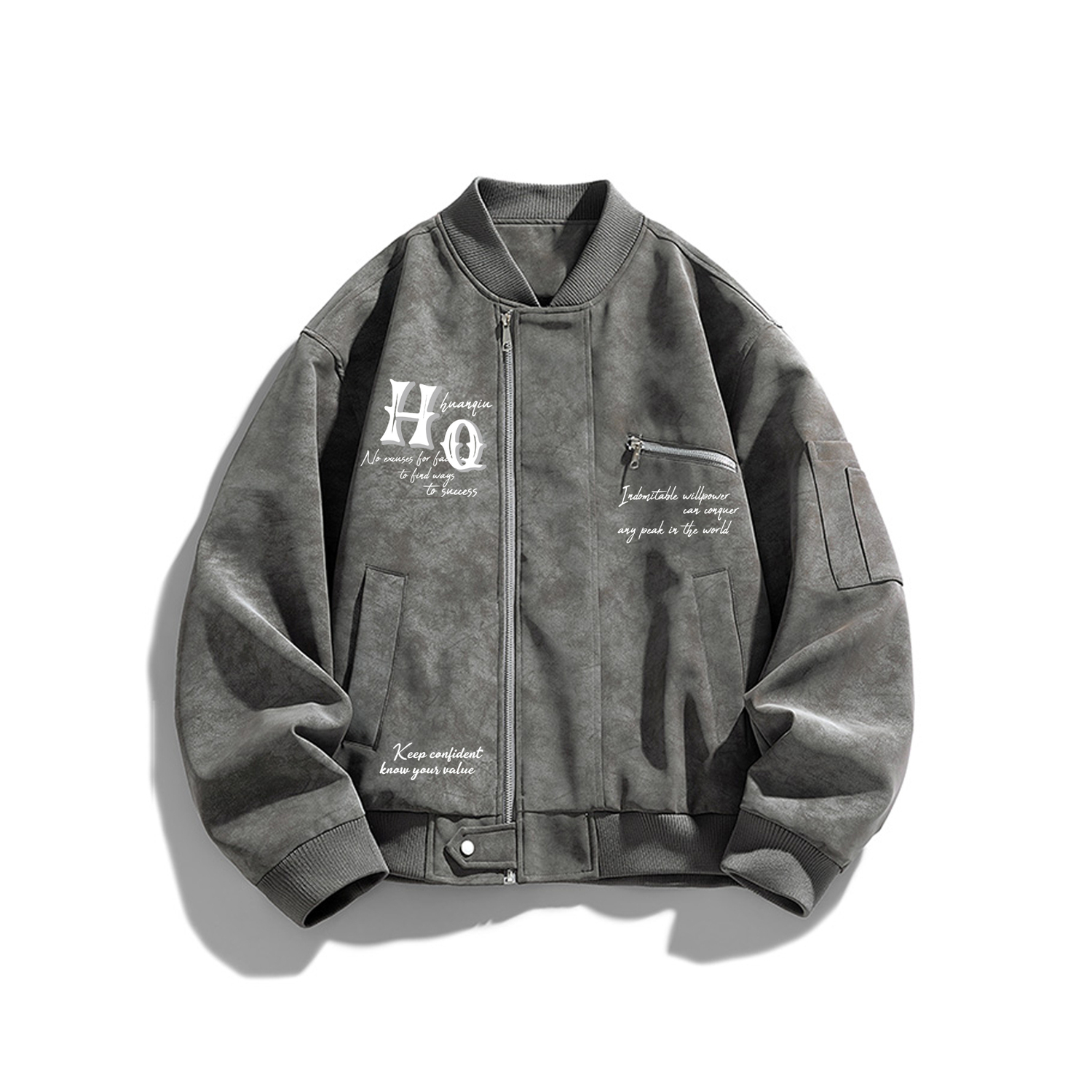 

Куртка Unisex Baseball Collar Moderate HUANQIU, серый