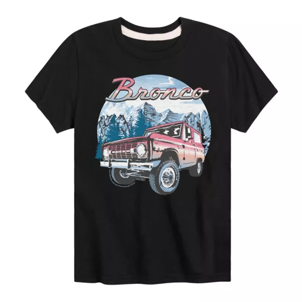 

Футболка с рисунком Ford Bronco Mountain для мальчиков 8-20 лет Licensed Character, черный