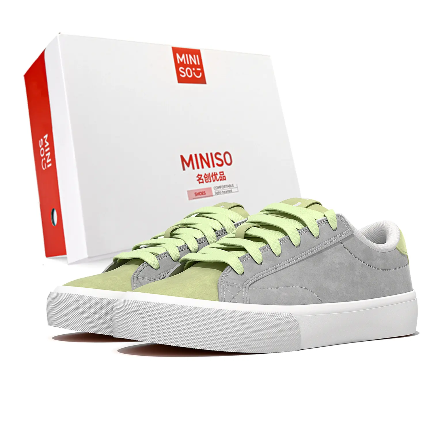 

MINISO Низкие скейтерские кроссовки унисекс серо-зеленые, цвет Gray Green