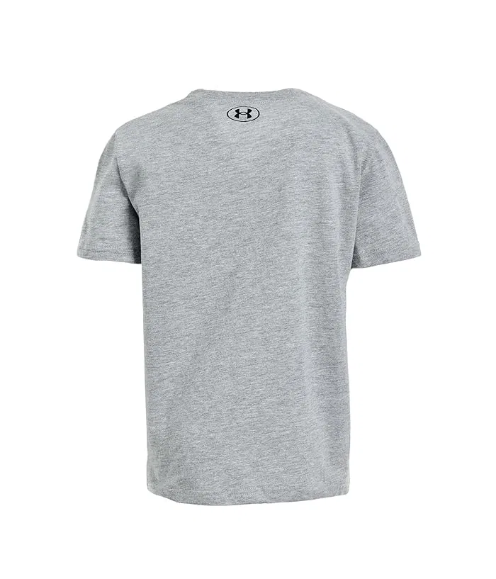 Футболка с логотипом дышащая Logo Football Short Sleeve Under Armour Kids, Black/Black/Black — фото 2