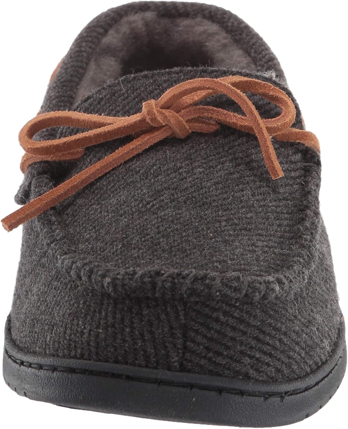 Тапочки Fireside от Dearfoams для мужчин, модель Grafton Microwool с мехом овчины Fireside By Dearfoams, черный — фото 2