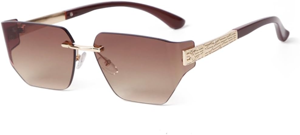 

Солнцезащитные очки с защитой UV400 | Без оправы, градиентные синие линзы, заклепки | Для женщин и мужчин, для занятий спортом на открытом воздухе и вождения DSVIGF, 03