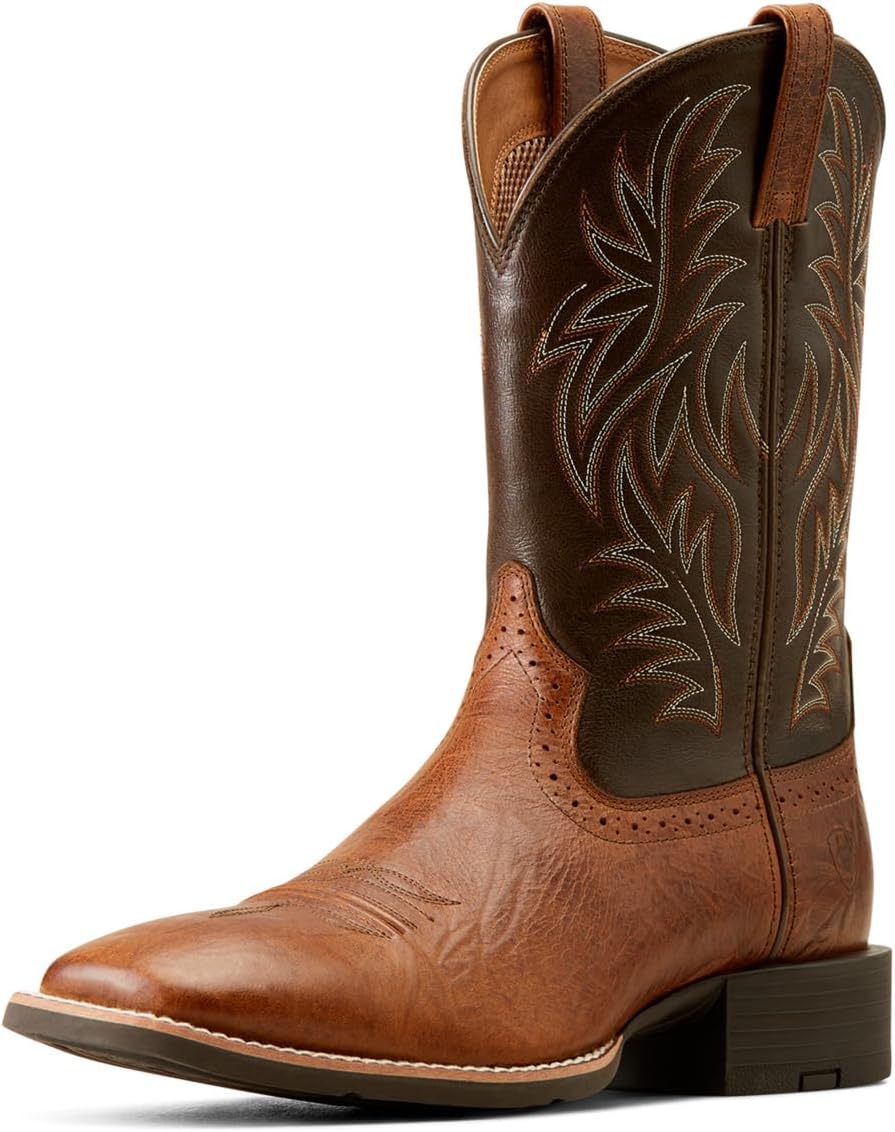 Мужские западные ковбойские сапоги Ariat Sport с широким квадратным носком, Peanut Butter