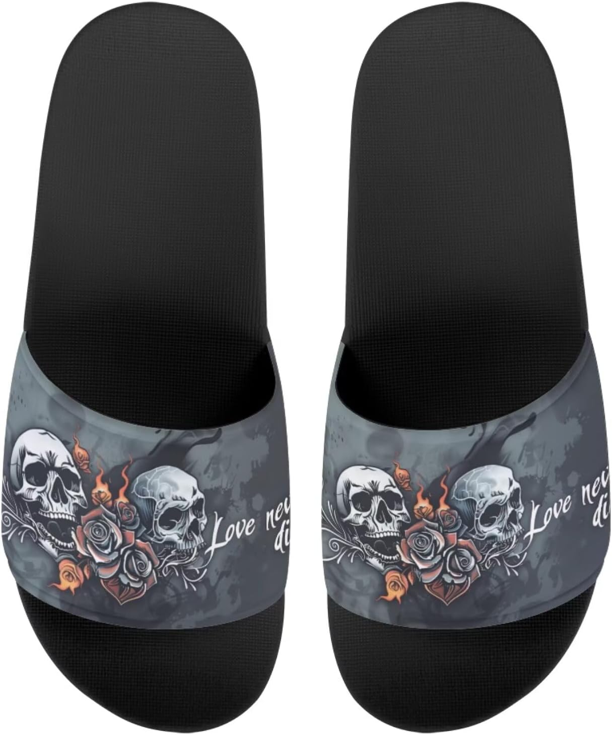 

Женские шлепанцы GETELINSENG с принтом черепа на День мертвых, летние домашние тапочки с нескользящей подошвой, тапочки на носок для дома и улицы, серый