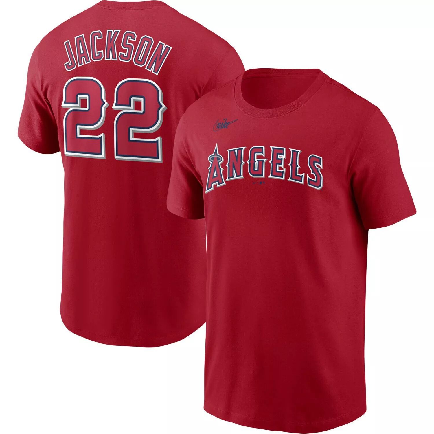 

Мужская футболка Bo Jackson Red California Angels Cooperstown Collection с именем и номером Nike