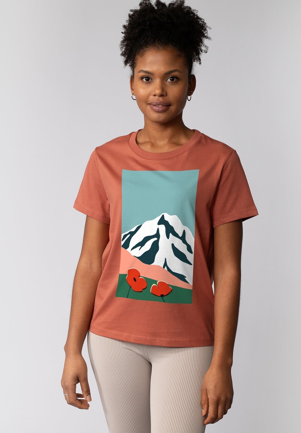 

Футболка с принтом COUNTRYSIDE 04 watapparel, коричневый