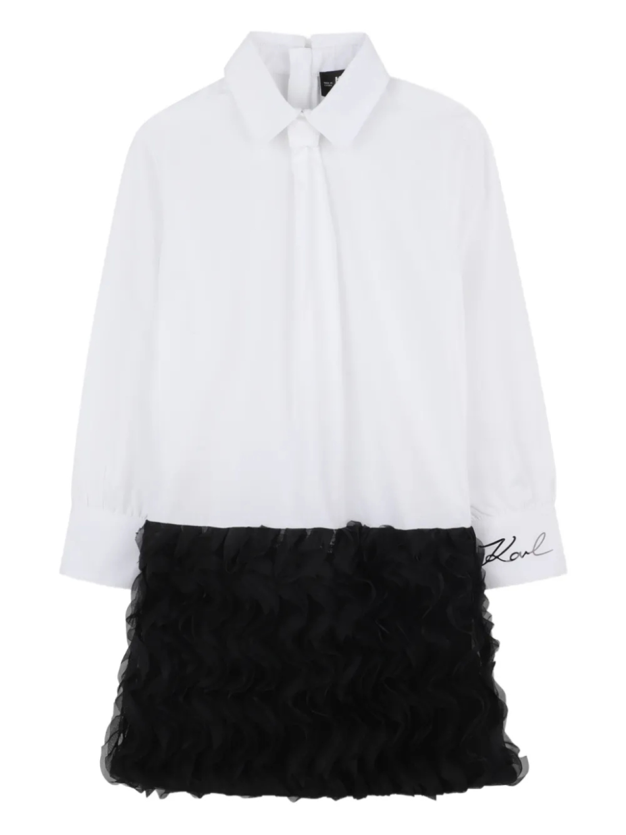 

Karl Lagerfeld Kids платье-рубашка с оборками, белый