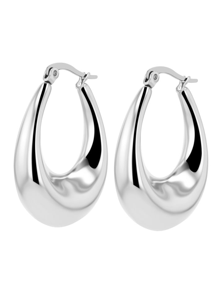 

Adeliás Женские серьги - Серьги-кольца из нержавеющей стали серебристого цвета