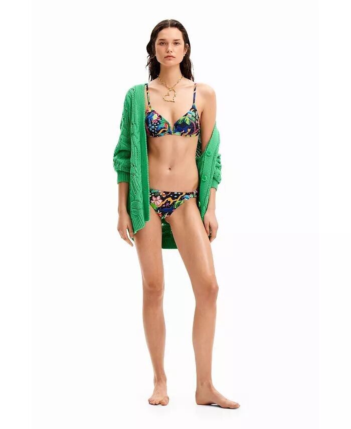 

Женские плавки бикини с дизайном Jungle Desigual, черный