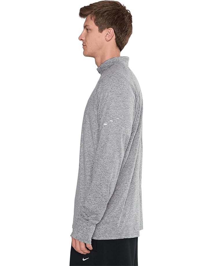 Мужская беговая футболка Nike Stride Dri-Fit 1/4-Zip, Smoke Grey/Heather/Reflective Silver — фото 3