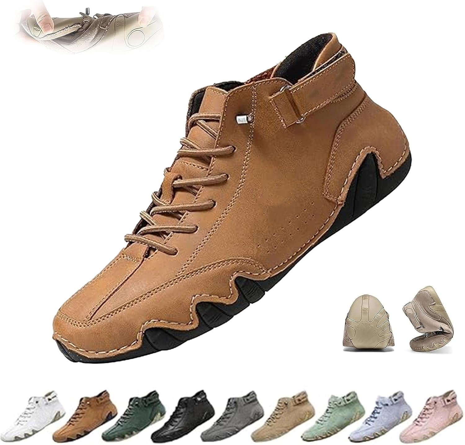 

Ортопедические кроссовки GHTRHSB для женщин и мужчин, противоскользящие обувь для вождения, унисекс, водонепроницаемые, дышащие кроссовки для улицы, коричневый