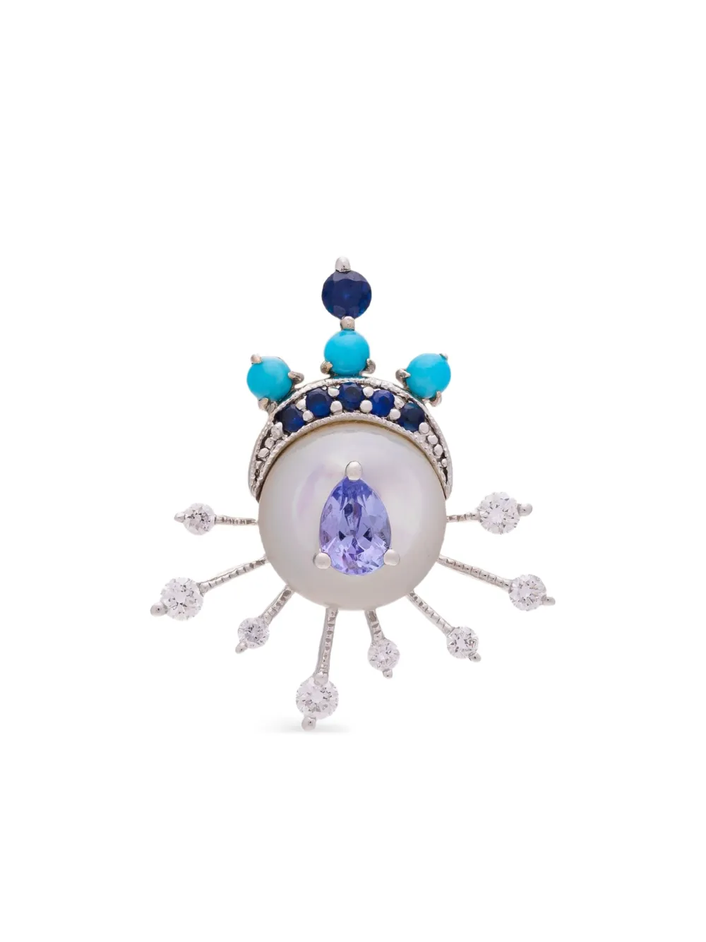 

Серьга Eclipse из белого золота с танзанитом и бриллиантами Kalthams Pavilion Jewellery, серебяный