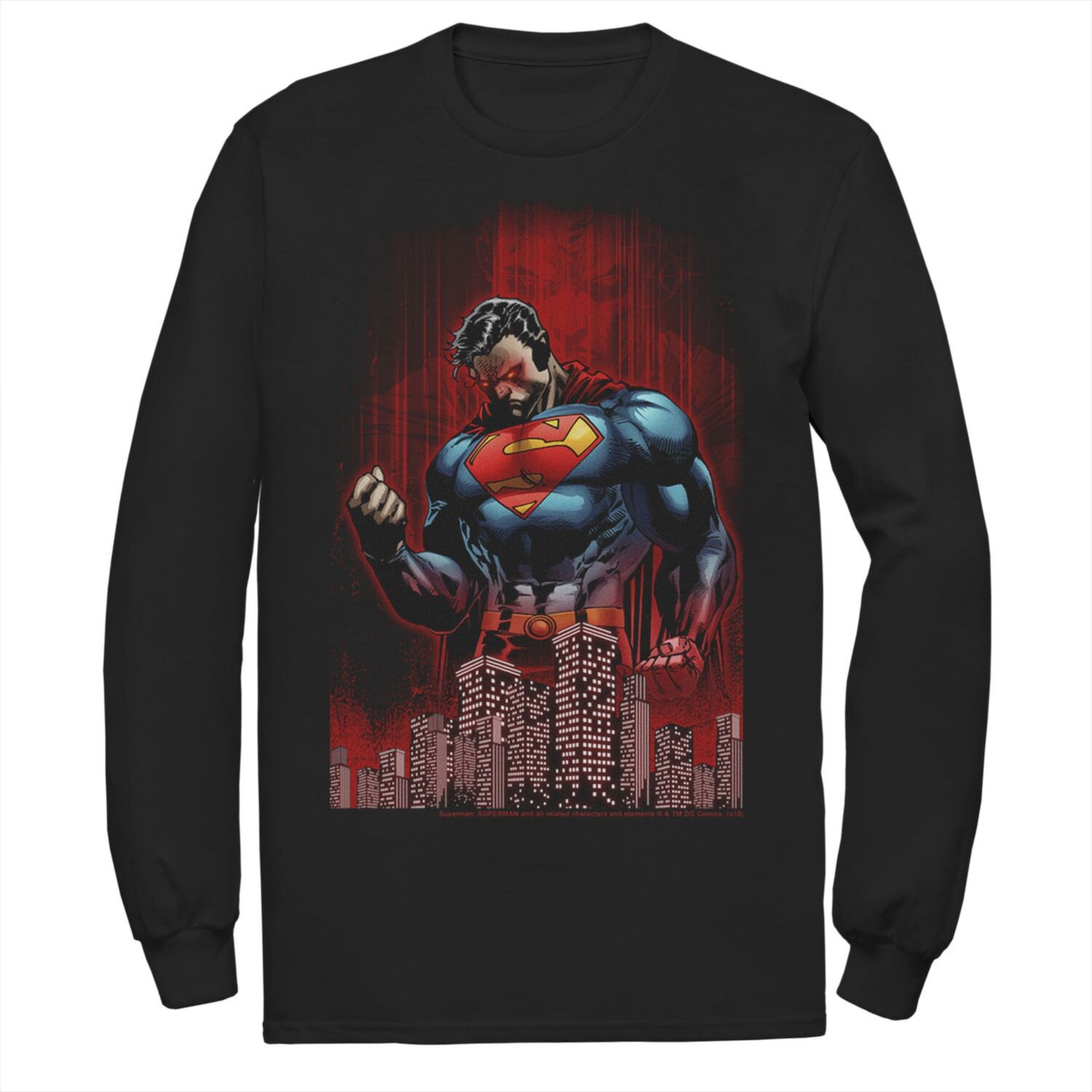 

Мужская футболка с плакатом комиксов DC Superman Power Flex Skyline Comic DC Comics