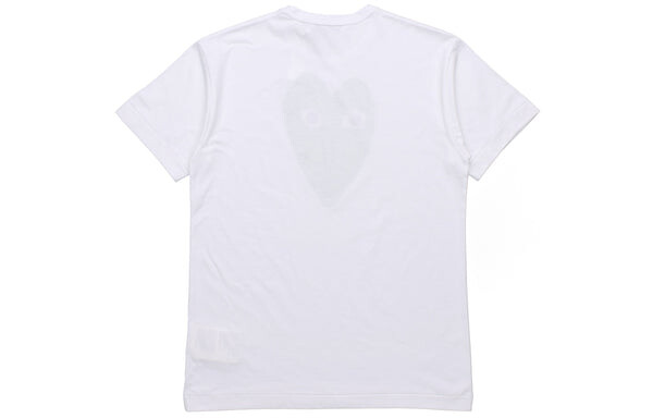 Футболка greenheart shaped printing short sleeve white Comme Des Garcons Play, белый — фото 2