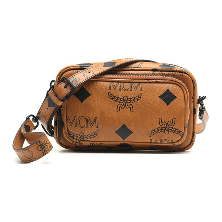 

MCM Мини-клатч через плечо с одним ремнем унисекс коньячного цвета