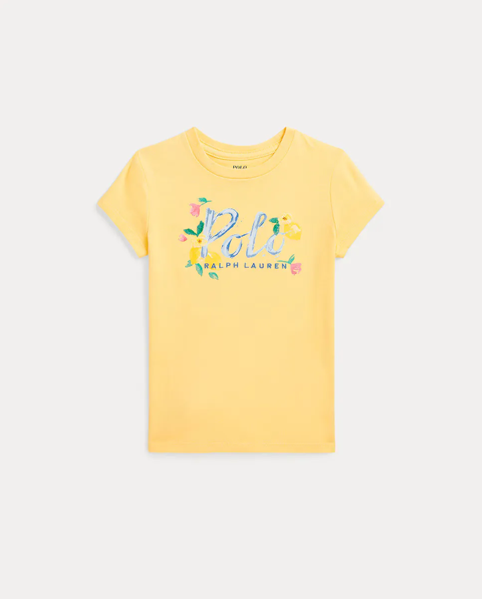 

Футболка для девочек из хлопка с логотипом Polo Ralph Lauren, желтый