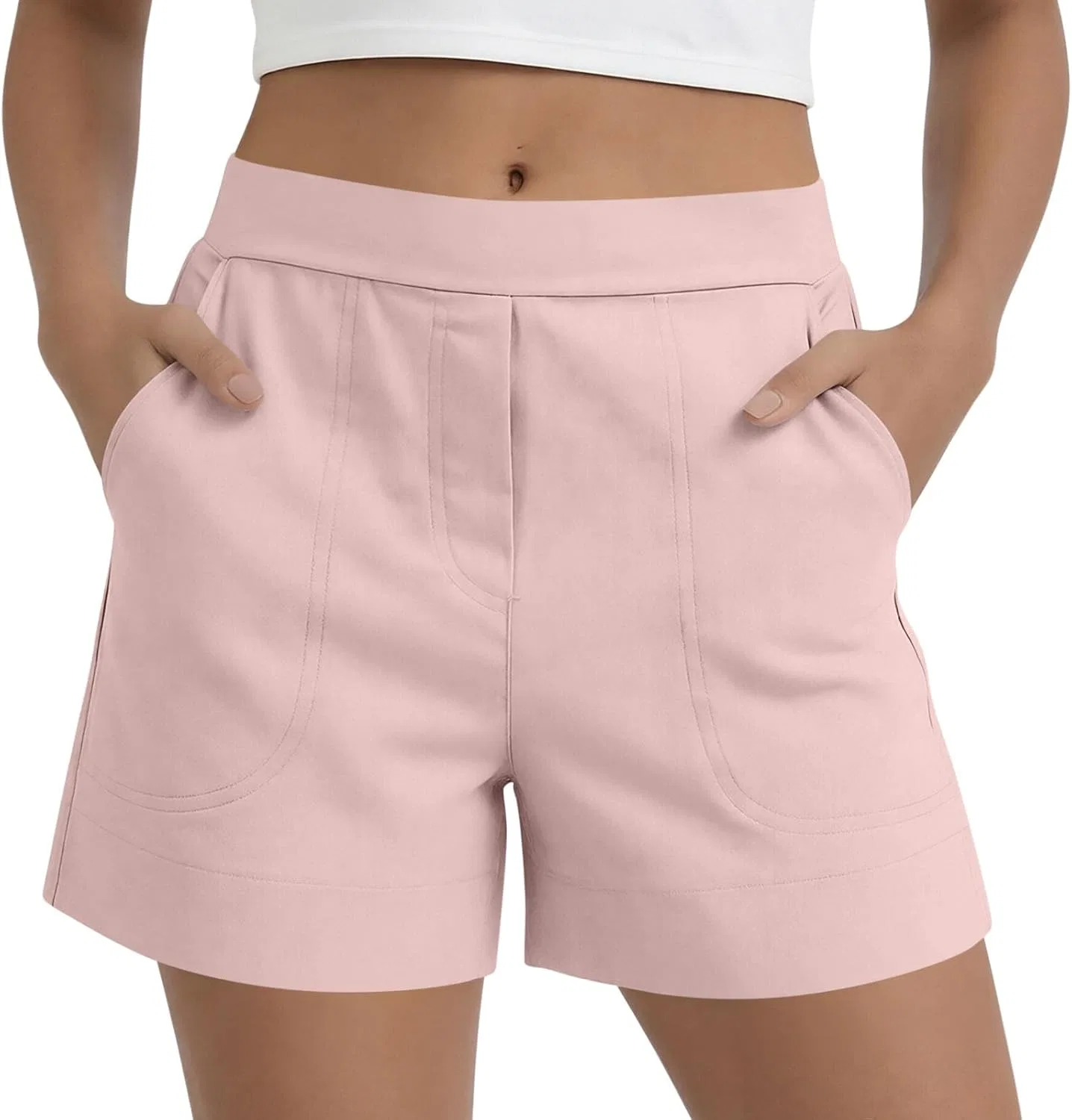 Шорты спортивные женские с карманами, Pink