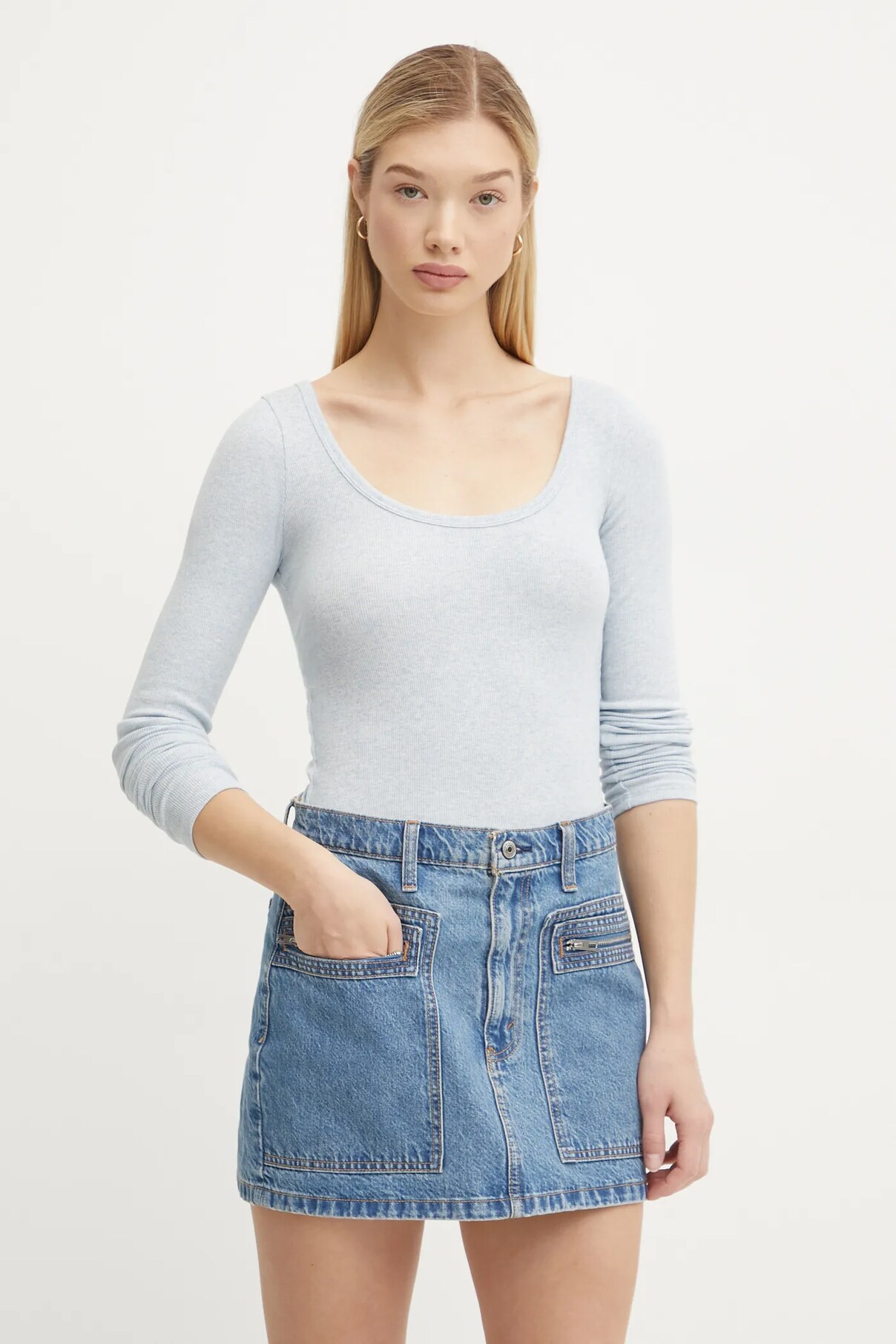 

Длинный рукав Hollister Co., синий