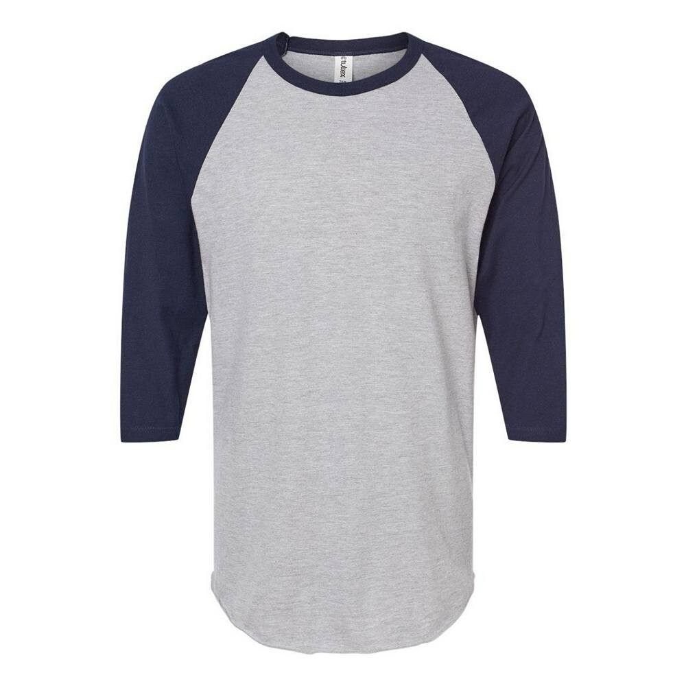 

Футболка унисекс Tultex из тонкого джерси реглан, цвет Heather Grey And Navy
