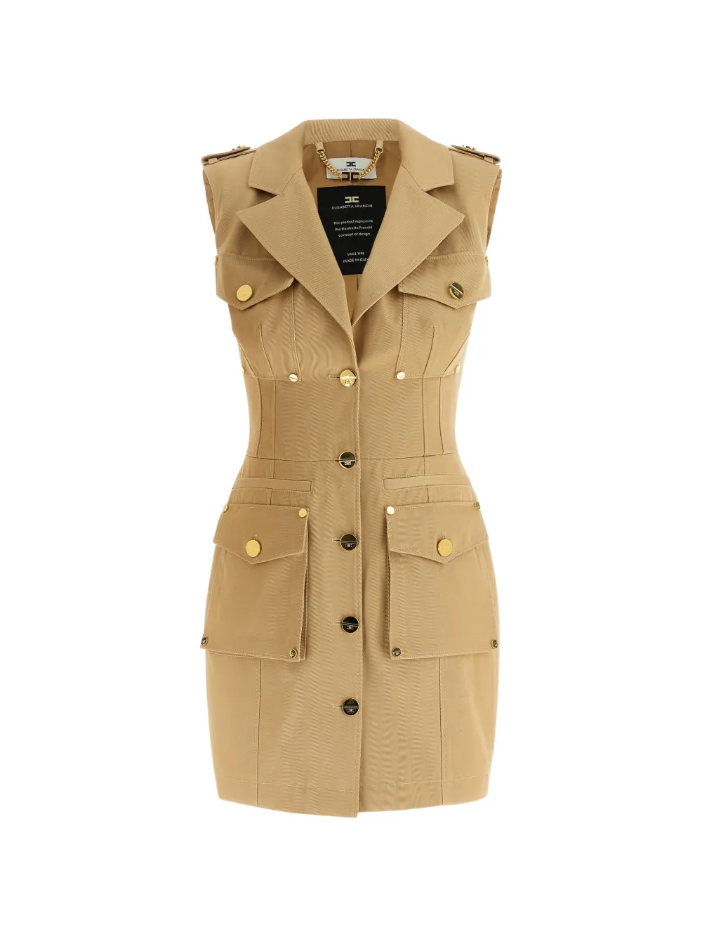 

Мини-платье на одной пуговице с застежкой на пуговицы Elisabetta Franchi, нейтральный