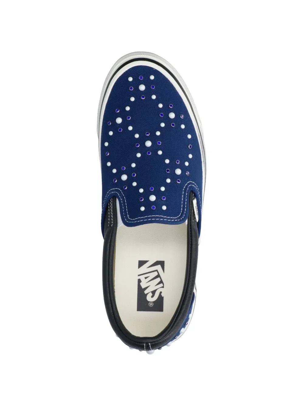 Классические слипоны премиум-класса с жемчужным блеском Vans, синий — фото 4