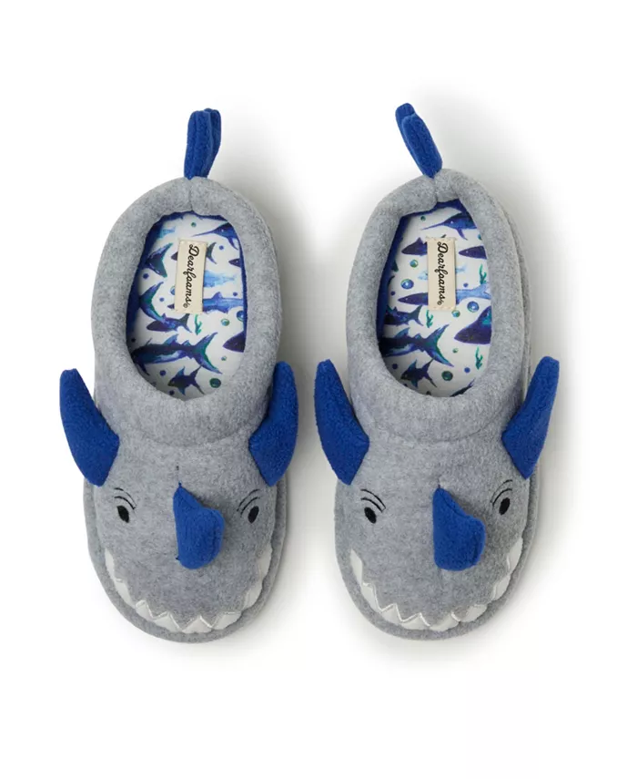 Детские домашние тапочки-кроксы Peyton Animal Slip-On Dearfoams, серый — фото 4
