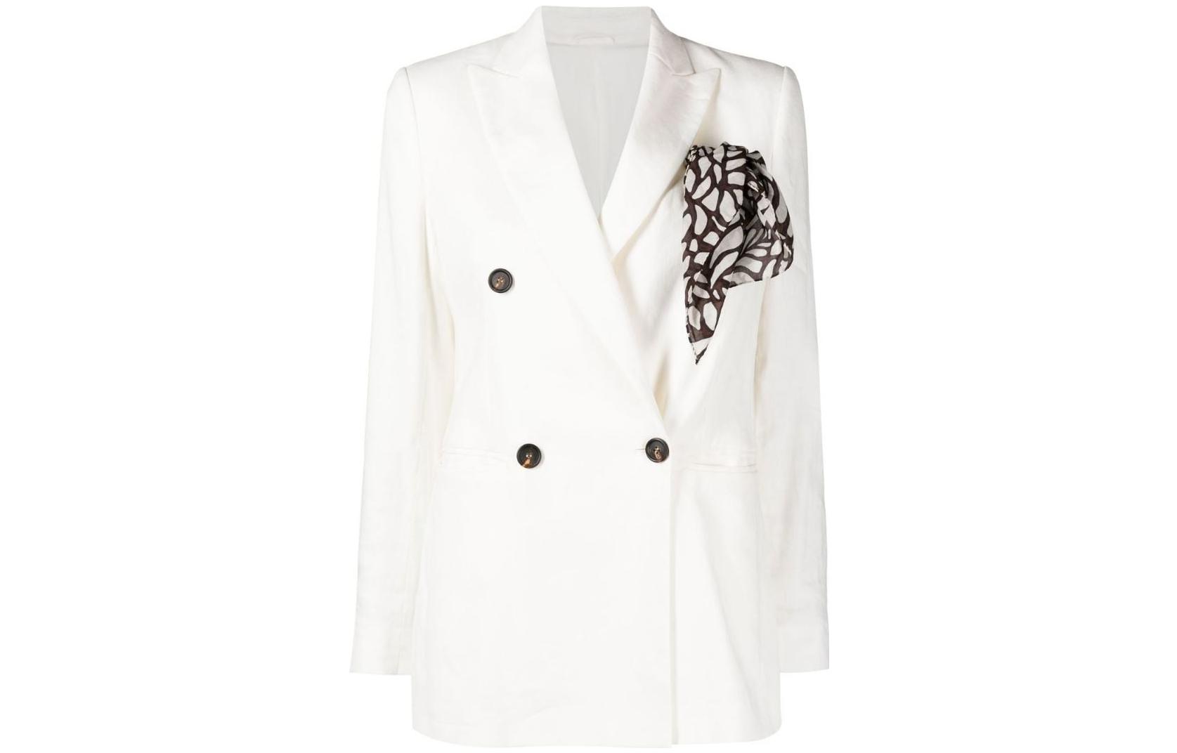 

Brunello Cucinelli Женское белое пальто для делового костюма, White