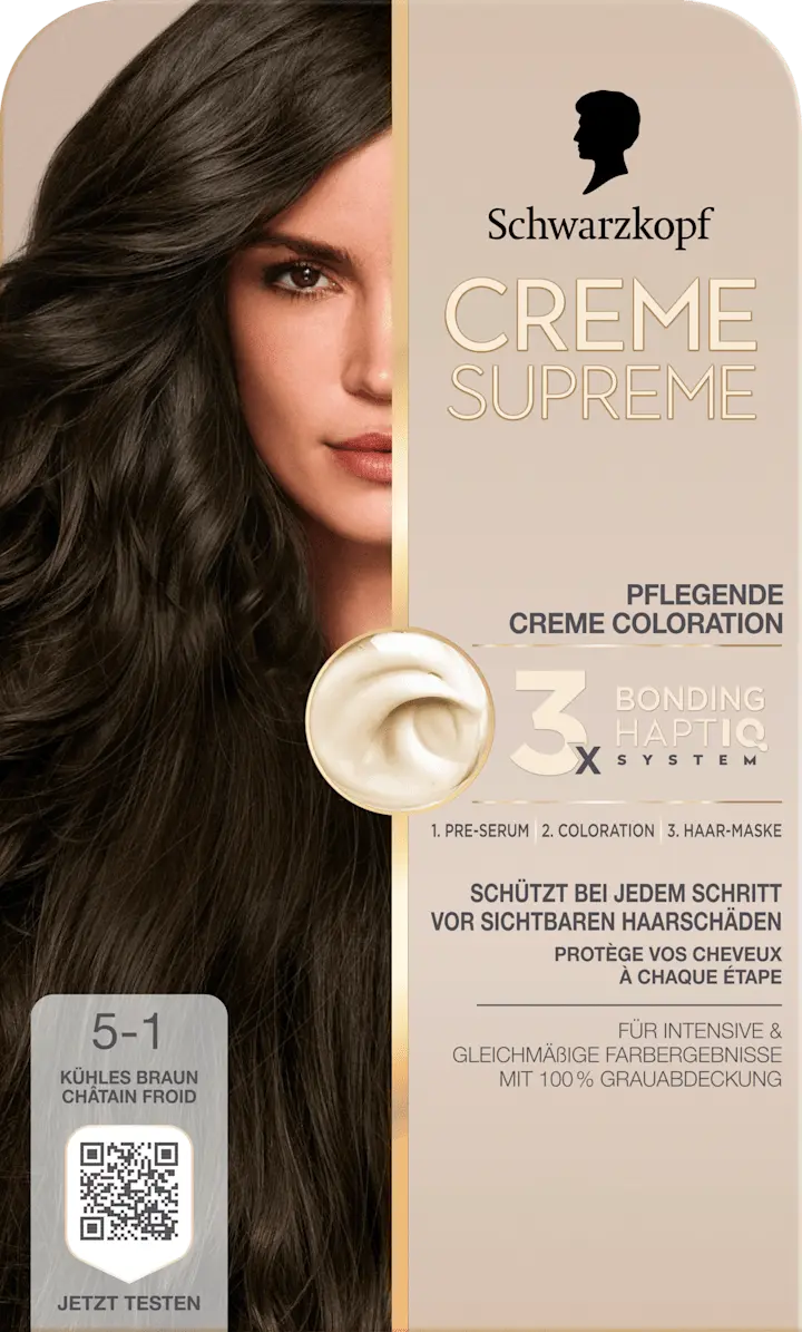 

Краска для волос Schwarzkopf CREME SUPREME Haarfarbe 5-1 Kühles Braun, 1 St