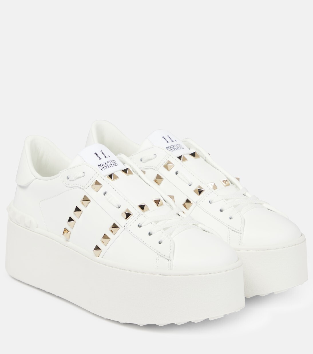 Кожаные кроссовки rockstud на платформе без названия Valentino Garavani, белый