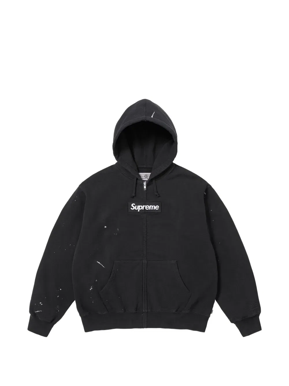 Худи с нашивкой и логотипом Paint-Splatter Supreme, черный