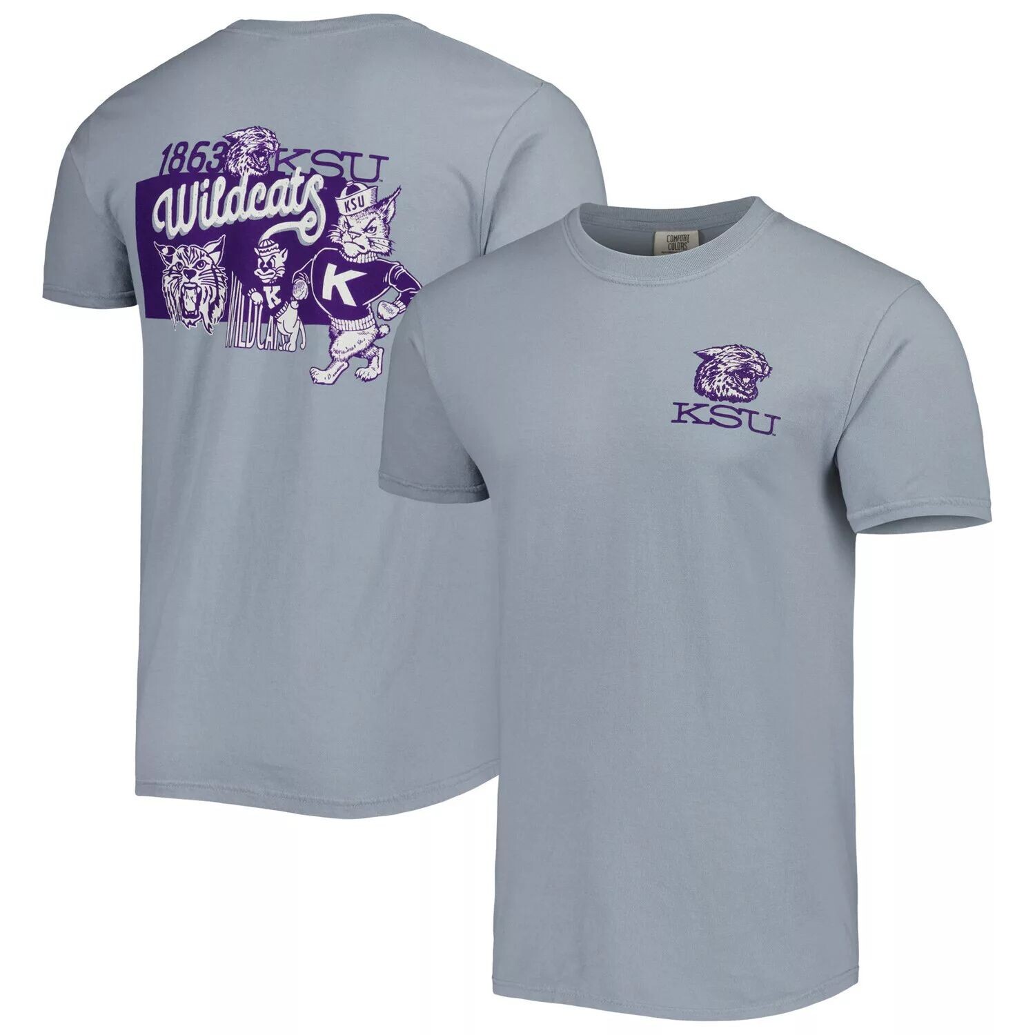 

Мужская графитовая футболка Kansas State Wildcats Vault State Comfort Comfort
