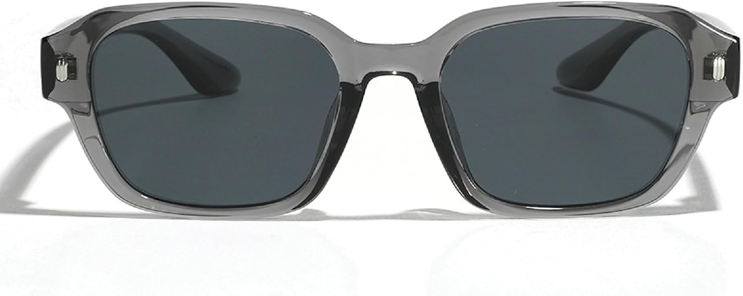 

Мужские солнцезащитные очки Melrose Retro Small Rectangle с заклепками, черные и желтые, с защитой от УФ-излучения UV400, модные женские очки с прозрачными линзами, оправа 30304, Greey