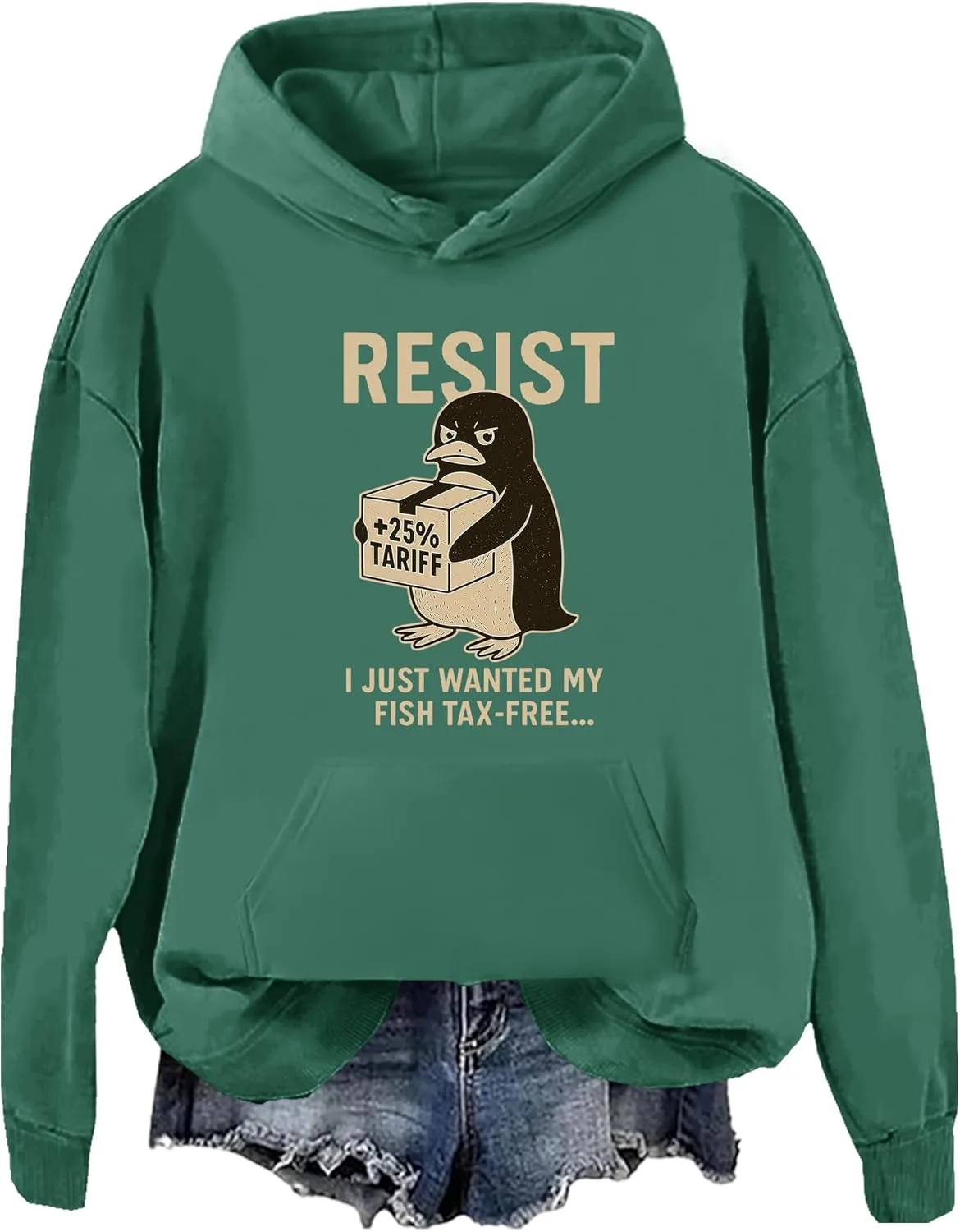 

Толстовка Penguin Resist, I Just Want My Fish Tax-Free