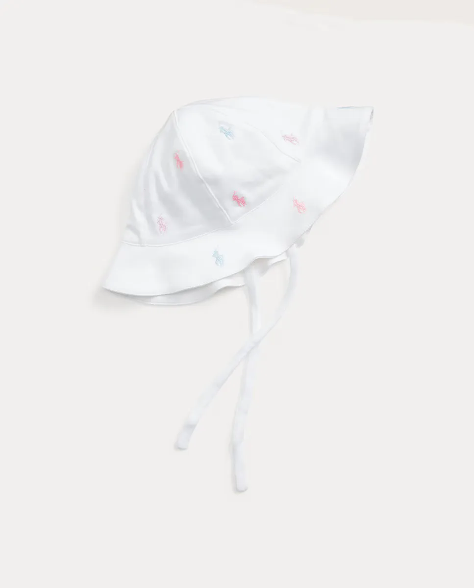 

Хлопковая шапочка для девочки с изображением лошади Polo Ralph Lauren, белый