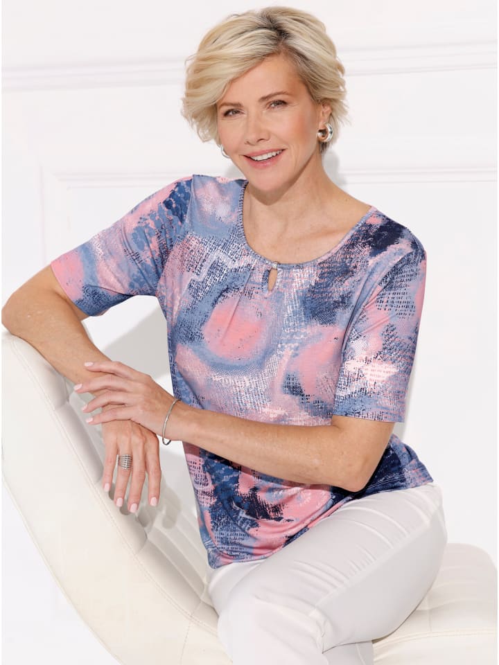 

Рубашка с круглым вырезом и принтом фламинго темно-синего цвета WITT WEIDEN