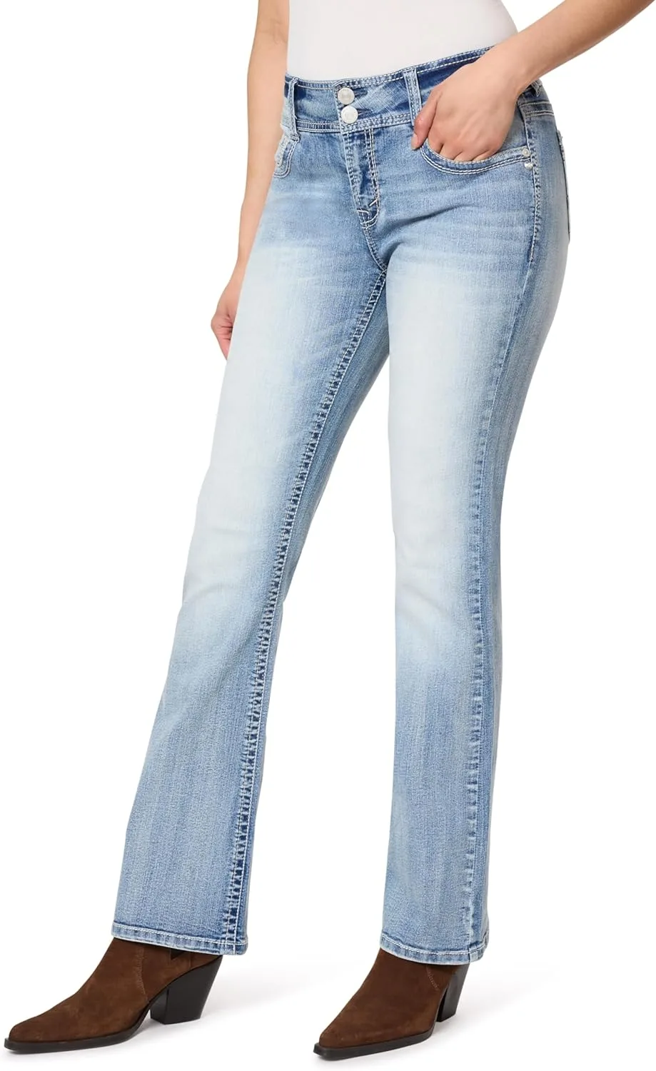 

Джинсы WallFlower Luscious Curvy Bootcut для женщин, Mid-Rise Insta Stretch Denim