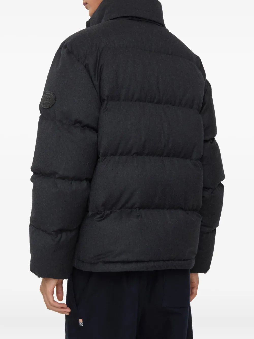 Пуховик Knight Burberry шерстяной с декором, черный — фото 4