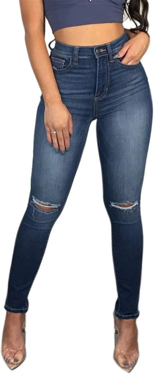 

Женские джинсы с высокой посадкой Ripped Skinny Stretch Skirt BL