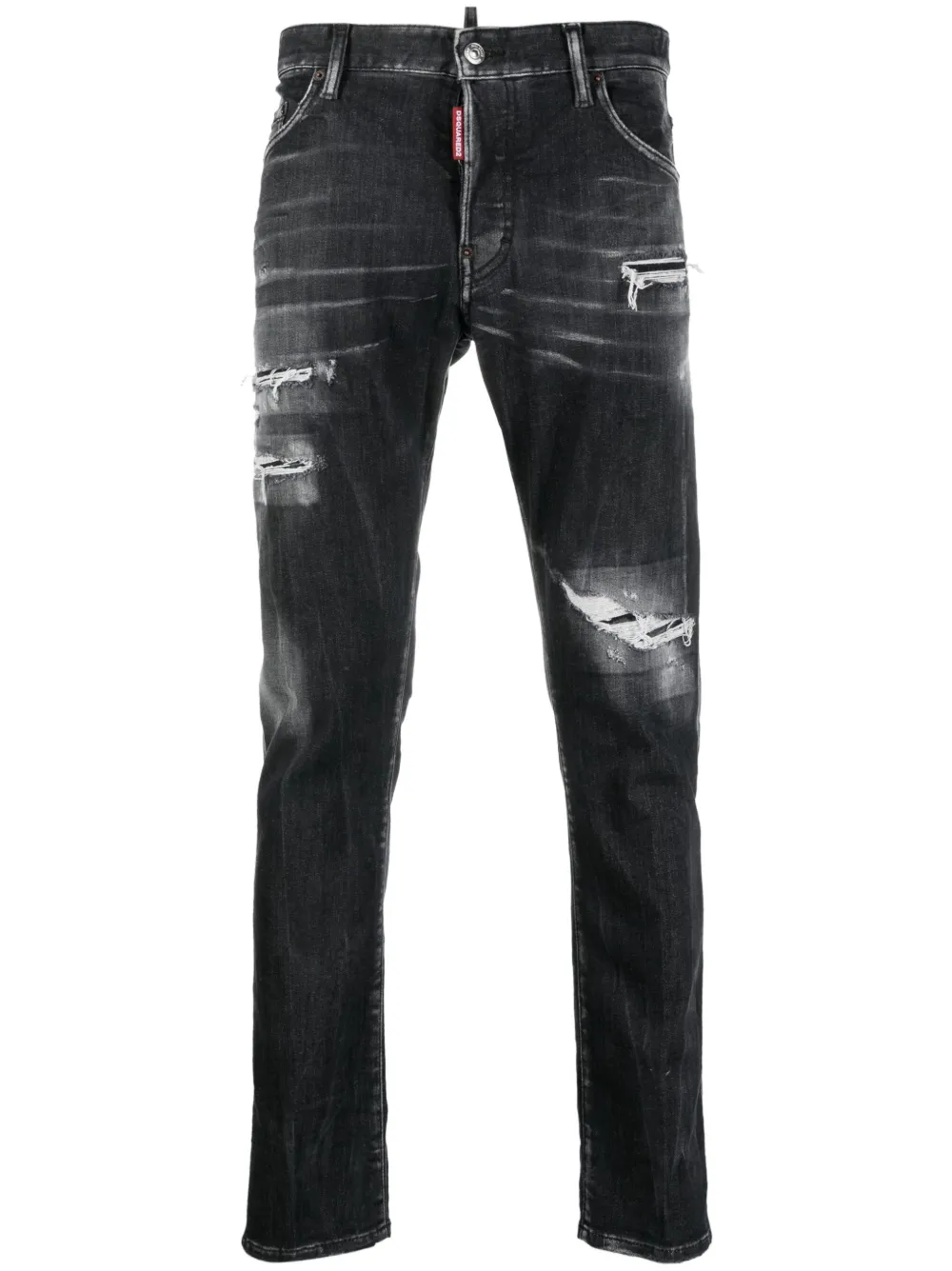 

Джинсы скинни с прорезями DSQUARED2, черный
