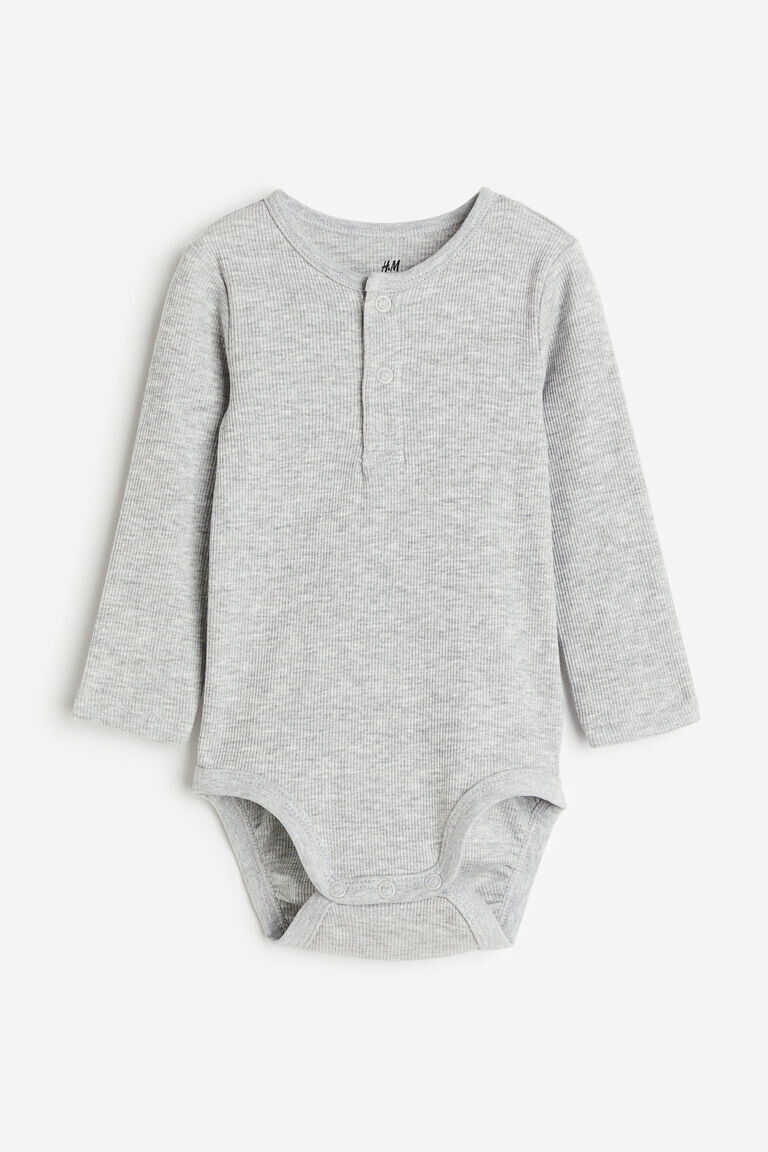 

Боди henley с длинными рукавами H&M, серый