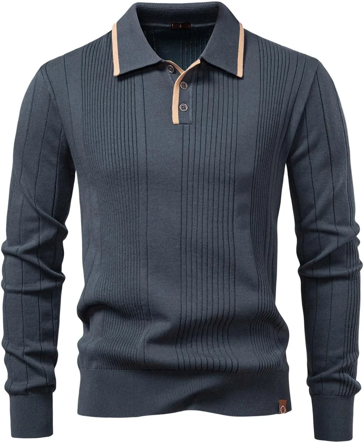 

Мужской вязаный свитер 2025, длинный рукав, легкий, slim fit, полосатый Lmdudan