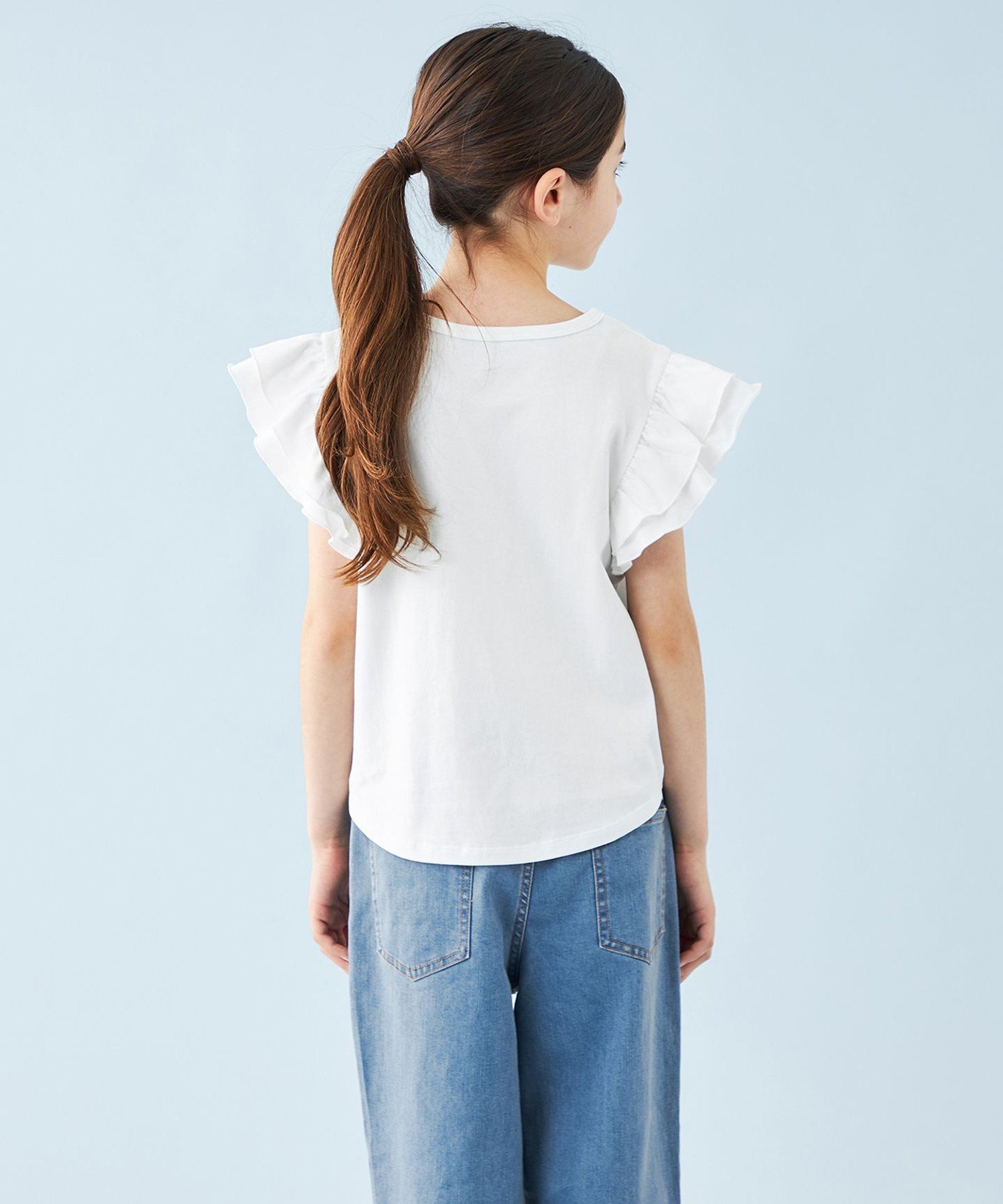 Футболка Футболки разных дизайнов [110-150 см] Unfilo, Off-white [Frill Sleeves] [001] — фото 2
