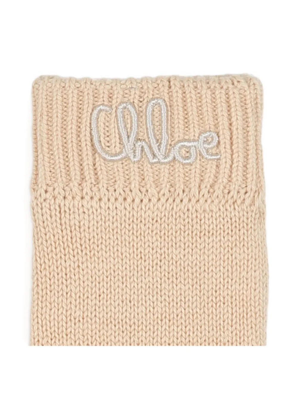 

Перчатки с вышитым логотипом Chloé Kids, нейтральный