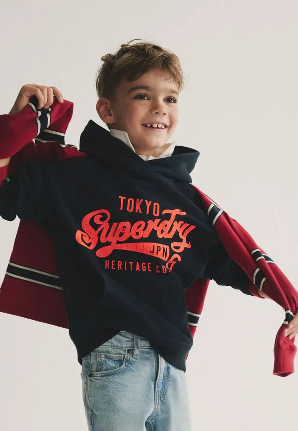Худи со старым логотипом, стандартного кроя. Superdry & Co, Navy — фото 4