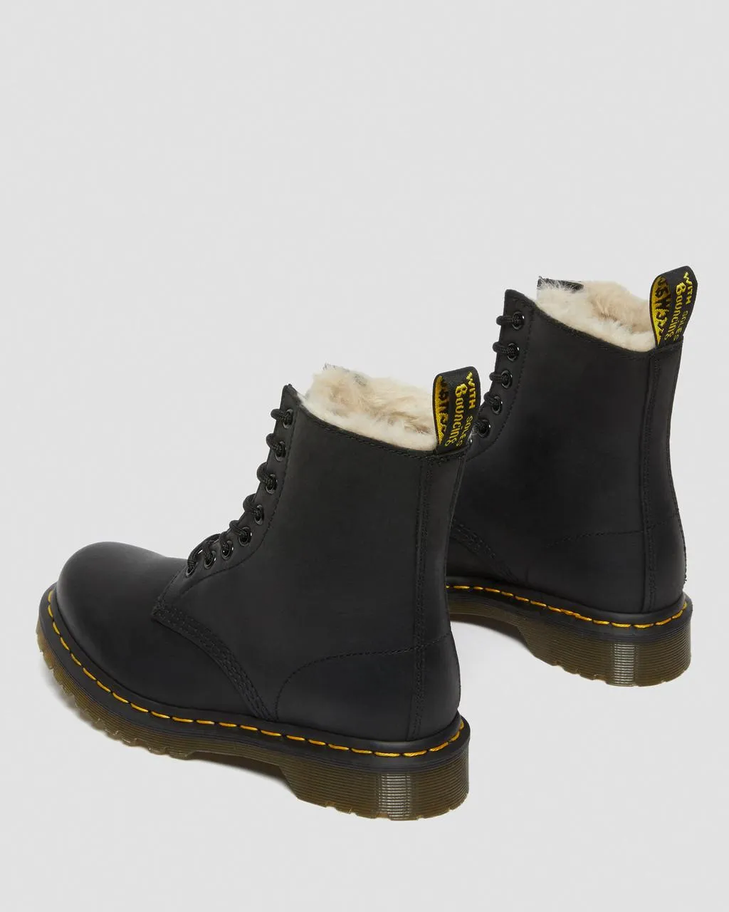 Ботинки Dr. Martens 1460 Faux Fur Lined Lace Up, черный — фото 4