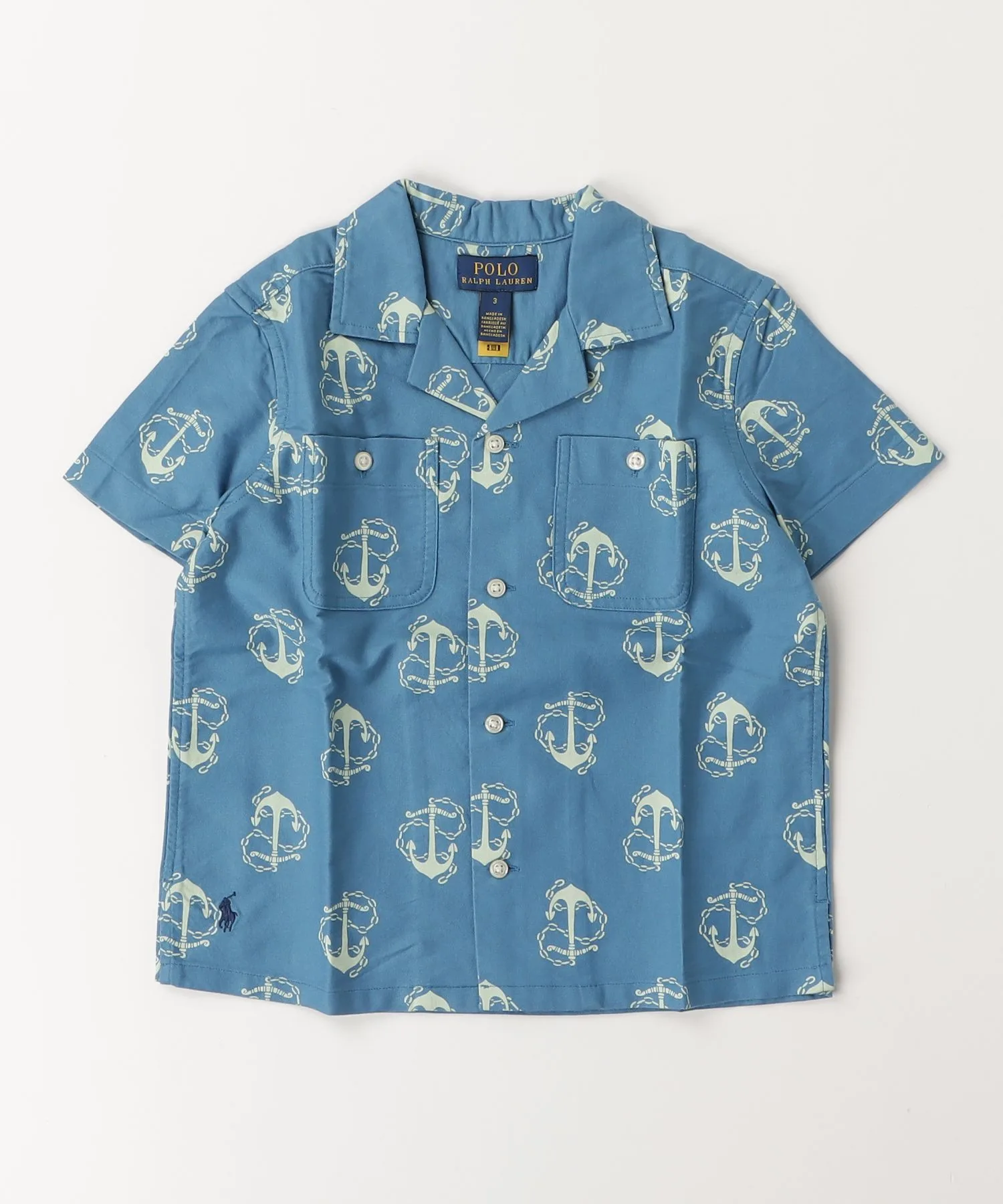 Детская рубашка с якорным принтом из хлопка Polo Ralph Lauren Childrenswear разноцветная — фото 3