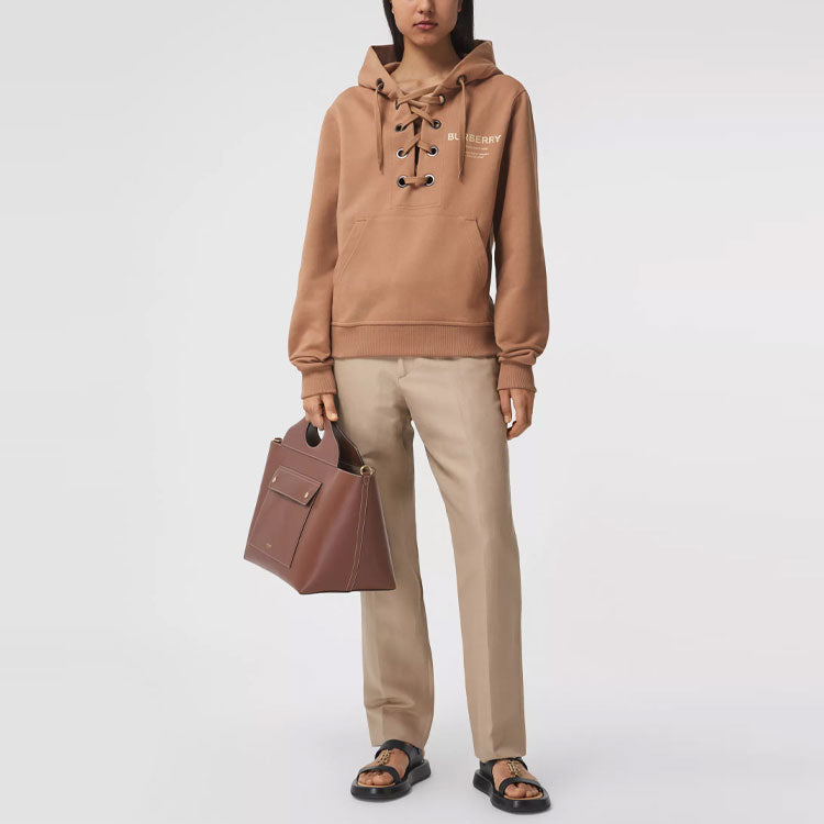 Толстовка (WMNS) Burberry SS21 Printing Cotton Loose Hoodie 80386901, кэмел — фото 3