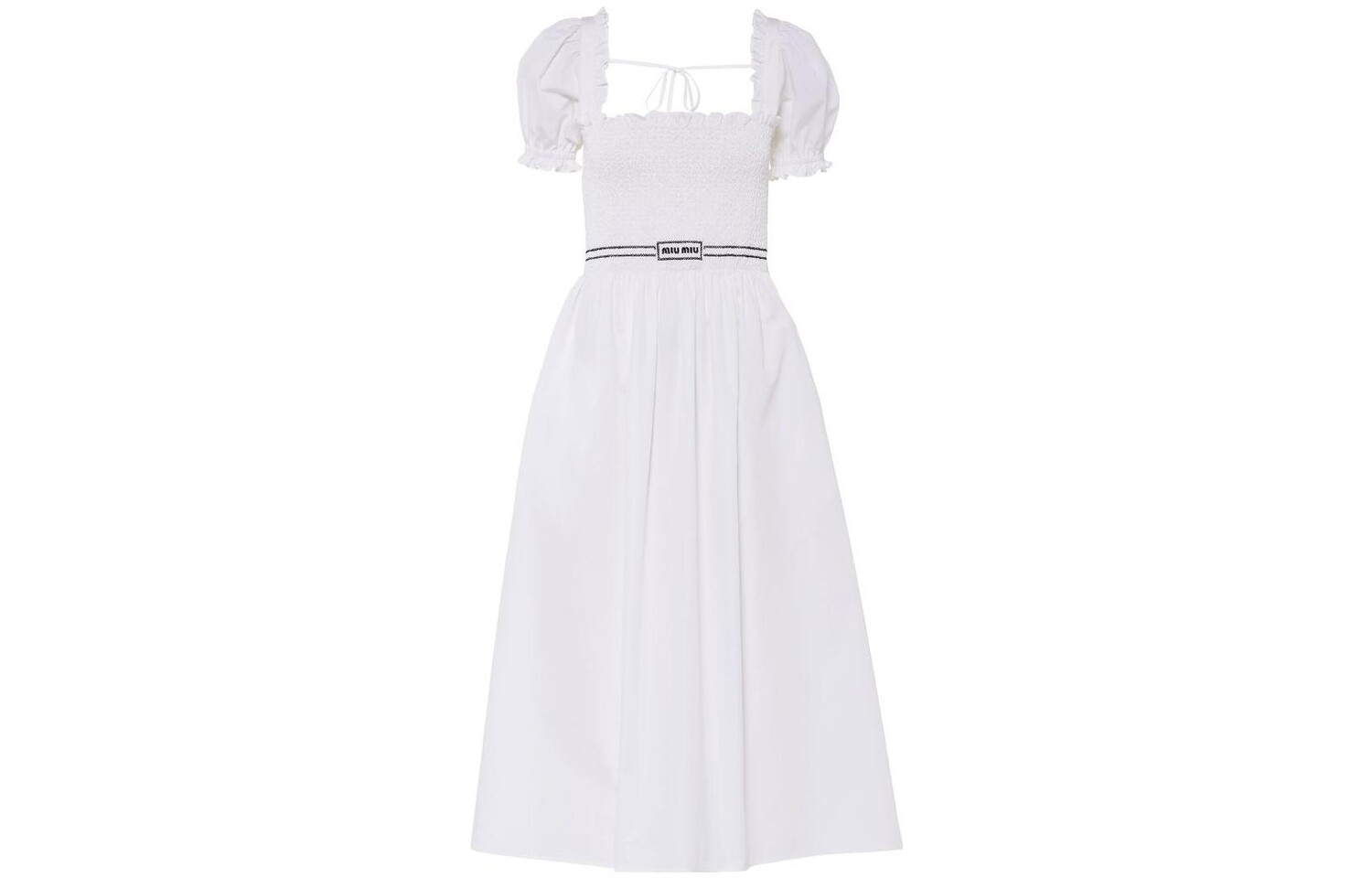 

Платье с короткими рукавами женское белое Miu Miu